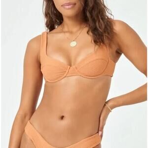 L*Space Eco Chic Repreve Nikita Bikini Top in Sienna Size Large NEW NWT